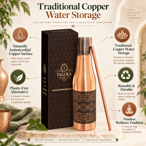 Bouteille d'eau en cuivre pur 1 litre, finition gravée antique, avec paille, pour la maison, le yoga, le bureau – Nouveauté très demandée - Product Image 3