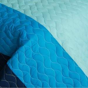 Classic Playbook a Full/Queen <b>Quilt</b> Set Vermicelli-Quilted Patchwork Striped Stylish Comfortable <b>Bedding</b> - Product Image 4