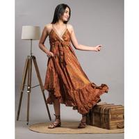 Robe d'été vintage en soie tissée lavable, style smocké, pour femmes, tenue de soirée