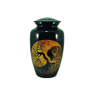 Arbre de vie peint urne de crémation adulte pour cendres funéraires humaines reste urnes en aluminium fournitures funéraires en gros - Product Image 1