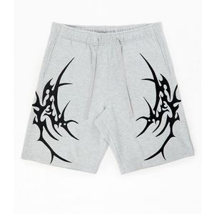 Pantalones Cortos Deportivos Personalizados con Estampado Gráfico Y2K para Hombre, de Felpa Gruesa, Estilo Hip Hop, Bermuda, Casuales, Grises, hasta la Rodilla - Product Image 1