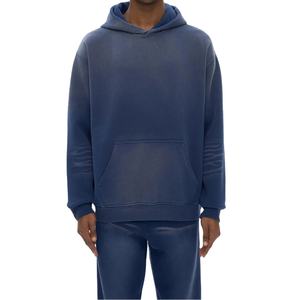 Ropa de calle Sudadera con capucha de peso pesado en blanco Vintage Wash Frayed Fleece Hoodie Unisex Washed Dyed Fleece Sudadera con capucha en blanco 2026 - Product Image 5