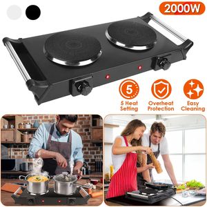 Portable 2000W <b>Electric</b> Dual <b>Burner</b> Hot Plate Stove RV Countertop Hotplate with 5 Temperature Adjustments - Product Image 1
