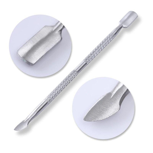 Prix d'usine – Lot de 6 repousse-cuticules carrés en acier inoxydable avec spatule et nettoyeur, manche coloré, pour manucure et pédicure - Product Image 4