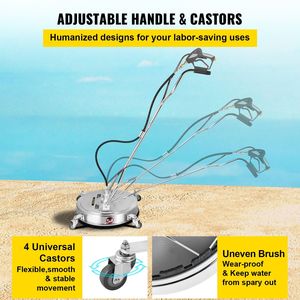 Idropulitrice ad Alta Pressione in Acciaio Inox 23'' Max. Pulitore di superfici a 3 ugelli da 4000 PSI per vialetti e marciapiedi - Product Image 5