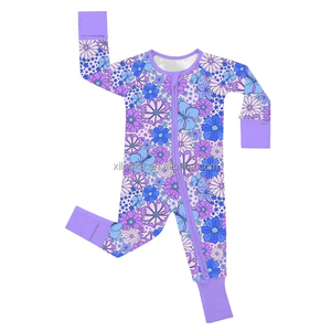 Combinaison de bébé nouveau-né en bambou biologique avec rubans et nœuds personnalisés, pyjama pour enfant, vêtements pour nourrissons - Product Image 3