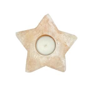 Porte-bougie chauffe-plat sculpté en forme d'étoile en sel rose de l'Himalaya, véritable toucher, pour décoration de mariage et de maison par Khewra Crystal - Product Image 2