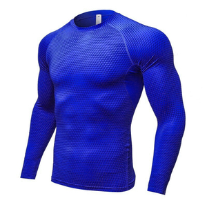 Men's Rash Guard Compression Shirt Sublimation <b>Printed</b> Spandex BJJ <b>Surfing</b> Diving MMA Gym Training Rash Guard OEM ODM Service - Product Image 1