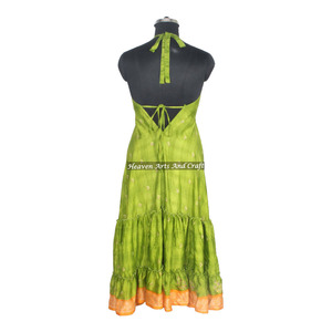 Nuevo Vestido de Seda Sari Indio para Mujer, Compra en Línea Directamente del Fabricante, Vestido de Noche Elegante sin Mangas para Damas - Product Image 5