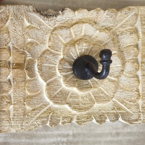 Handcrafted Mango Wood Wall <b>Hook</b> Rack 4-<b>Hook</b> Rustic Indian Decor Wholesale - Product Image 3