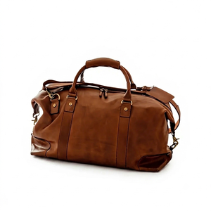 Sac de voyage léger en cuir de buffle véritable vintage B S International, imperméable, avec fermeture éclair et diamants, pour rangement et transport - Product Image 6