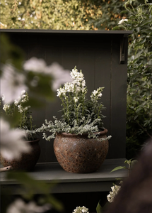 Rustic Textured Metal Planter Pot for Indoor Outdoor Home Garden <b>Flower</b> Plant <b>Display</b> Large Decorative Plant Holder - Product Image 4