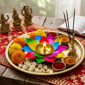 Brass Lotus Diya Candle Holder Decorative Indian Lotus <b>Oil</b> <b>Lamp</b> Tabletop Home Decor Festival Religious Lighting Ornament - Product Image 4