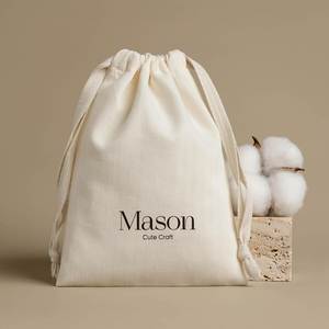 Sac à dos en toile de luxe avec cordon de serrage et logo doré, sac cadeau unisexe - Product Image 3