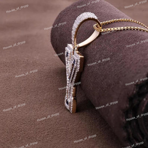 Collier pendentif lettre Y en diamant moissanite glacé, en argent sterling 925, bijoux tendance hip-hop pour hommes et femmes - Product Image 4