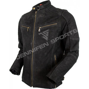 Veste en cuir nubuck pour homme, veste de moto en cuir, veste de motard de haute qualité, veste en cuir de vachette élégante pour moto - Product Image 2