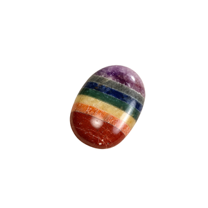 SoulWise Rainbow 7 Chakra Pierre de Reiki ovale en cristal poli faite à la main pour la décoration de la maison Feng Shui, cadeau - Product Image 1
