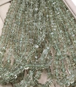 Perles de baril à facettes en améthyste verte naturelle, qualité AAA, perles en vrac pour la fabrication de bijoux, centre de vente en gros, percées - Product Image 2