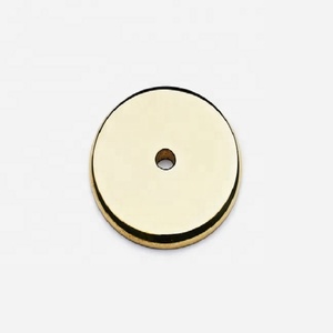 Classic Brushed Brass Round Cabinet Backplate with Central Hole for Furniture Knob Application Bathroom Home Office Living Room - Product Image 1