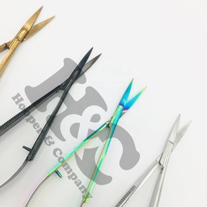 New Manicure <b>Spring</b> Action Embroidery Top Deals Curved Stainless <b>Steel</b> Left-Handed Eyebrow Scissors Extra Top Sale Micro - Product Image 5