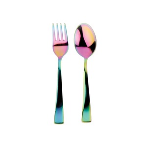 Ensemble de couverts en acier inoxydable arc-en-ciel, finition miroir, passe au lave-vaisselle, design glamour pour les occasions festives - Product Image 2
