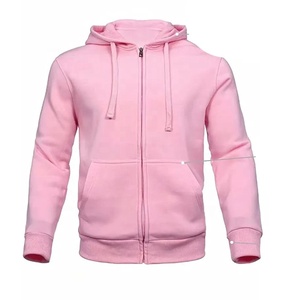 Unisex <b>Pink</b> Hooded <b>Tracksuit</b> Set Full Zipper Sweatshirt Side Pockets Casual Solid Color Autumn Wear Adult Size - Product Image 2