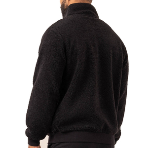 Chaqueta de Lana 100% para Hombre, Negra, con Cuello Alto, Transpirable, Cierre de Cremallera, Gruesa, Cálida, Informal, para Invierno, con Bolsillos, Corte Regular - Product Image 4