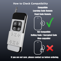 Télécommande sans fil intelligente RF 433 MHz/315 MHz - Clé universelle pour ouvre-porte de garage pour la domotique