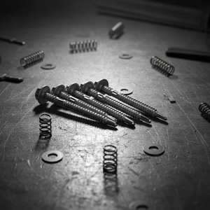 Vis autoperceuses avec tête à rondelle métallique intégrée en acier au carbone zingué/galvanisé à chaud, filetage métrique/pouces standard, pleine longueur - Product Image 1