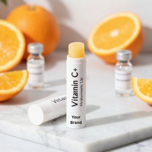 Exfoliante Labial Hidratante con Ácido Hialurónico Orgánico y Vitamina C, Bálsamo Humectante No Pegajoso, Aclarante, Empaque de Marca Privada - Product Image 1
