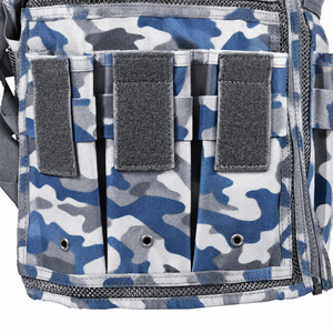 Gilet tactique anti-coupure et anti-perforation noir, camouflage bleu, coupe ample, taille unique, résistant à la chaleur, pour la chasse et les activités de plein air - Product Image 6