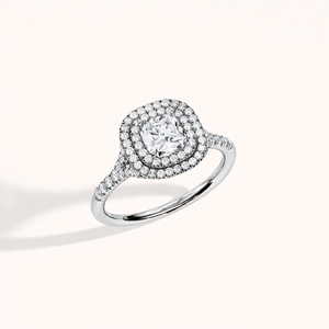 IGI Certified Princess Cut Lab Grown Diamond Halo Engagement <b>Ring</b> Solid 925 Sterling Silver Pave Diamond Wedding <b>Ring</b> - Product Image 3