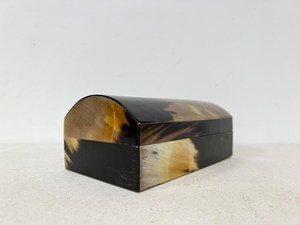 Vintage Hand-Made Natural Water Buffalo Horn Jewellery <b>Box</b>, Horn and Wooden <b>Trinket</b> Jewelry <b>Box</b> - Product Image 1