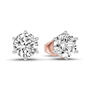 Pendientes de Diamante Redondo de Laboratorio con Seis Puntas de Oro Sólido de 18k, Elegantes y Naturales, de Gema by Creative (1 Ct.) Tw. Certificado por IGI para Mujeres - Product Image 5