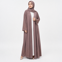 Abaya Negra de Lino para Mujer, Talla Grande, Manga Larga, Borde con Cuentas, Corte Holgado, para Oración, Boda, Uso Diario, Sin Costuras, Largo hasta el Suelo, para Adultos