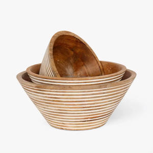 Bol à pâte en bois de conception moderne fait à la main de haute qualité finition naturelle élégante pour cuisine usage domestique dernier style - Product Image 2