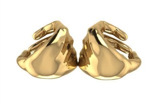 Boucles d'oreilles modernes en argent sterling 925 plaqué or, bijoux clous polis pour femme, cadeau - Product Image 1