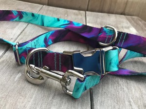 Conjunto de Collar y Correa para Perro con Diseño Abstracto de Mármol - Product Image 2