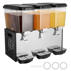 Dispenser di Bevande Commerciale in Acciaio Inox a 3 Serbatoi, 512W, 18 L/19 QT per Serbatoio, per Feste - Macchina per Tè Freddo e Succhi - Product Image 1