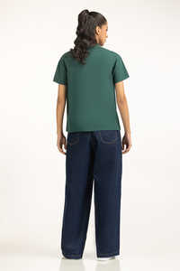 Fabricante de Camisetas Personalizadas para Mujer, Último Diseño, Camiseta Verde Oscuro con Cierre, 100% Algodón, Manga Corta - Product Image 2