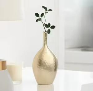 Vase à fleurs en métal artistique, accent de table sculptural pour arrangement floral moderne, décoration de salle à manger, centre de table pour événements - Product Image 4