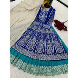Ensemble robe de soirée styliste fantaisie haut de soirée Lehenga Dupatta - Product Image 6
