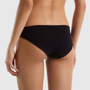 Women Mid-Rise Bikini <b>Panties</b> Solid Pink Lace Trim Seamless Knitted Style - Product Image 5