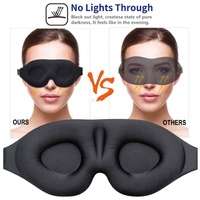 Masque de sommeil en mousse à mémoire de forme 3D profilé en coton noir anti-lumière