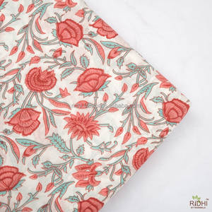 Vente chaude indien Floral main bloc imprimé 100% coton tissu tissu pour femmes vêtements rideaux artisanat sacs revêtements extérieurs - Product Image 5