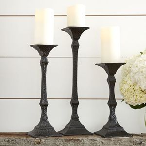 Rustic Iron <b>Candle</b> Holder Handmade Black Finish Vintage Style Decorative Centerpiece Elegant Home Dining Table Ornament - Product Image 6