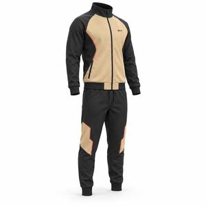 Survêtement sportif pour homme, fermeture éclair intégrale, couleurs contrastées, polyester, avec poches latérales, pour l'automne - Product Image 5