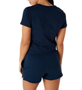 Hot <b>Sale</b> Solid Casual Women's 2 Piece Running Shorts Set Eco-Friendly Quick Dry Fitness <b>Spring</b> Short Loungewear 100% Cotton - Product Image 4