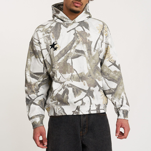 Sweat à capuche pour homme, motif camouflage arboral, logo brodé, style streetwear, très vendu, 350 GSM, coton/polyester, imprimé au dos, pull à capuche pour homme - Product Image 1