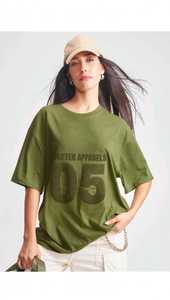 เสื้อยืดผู้หญิงฤดูร้อน สีกรมท่า ผ้าฝ้ายนุ่ม สไตล์ลำลอง คอกลม ไหล่ตก แขนสั้น ระบายอากาศได้ดี คุณภาพสูง ปรับแต่งได้ แฟชั่น - Product Image 1